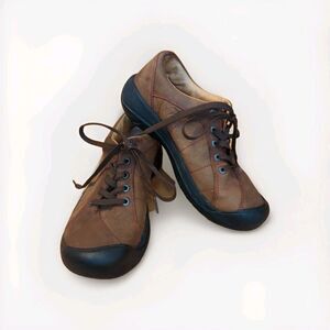 Keen Presidio Hiking Sneakers Womens 7.5 Brown Leather Casual Walking Shoes